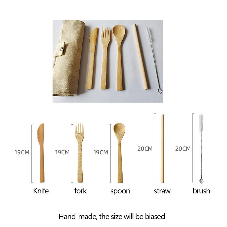 Travel Cutlery | Forks, Spoons & Knives Set | Bamboo Eco