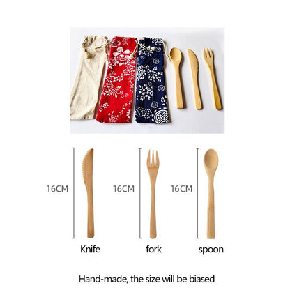 Travel Cutlery | Forks, Spoons & Knives Set | Bamboo Eco