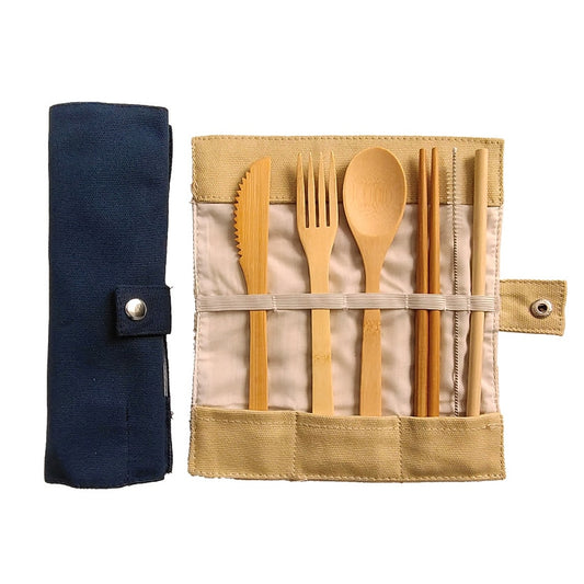 Travel Cutlery | Forks, Spoons & Knives Set | Bamboo Eco