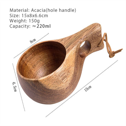 Finland Wooden | Camping Bowl Outdoor | Nordic Acacia Rubber